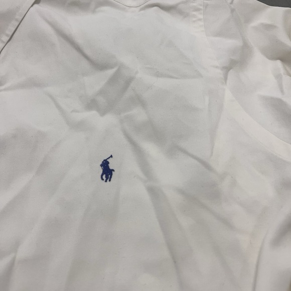 Ralph Lauren Long Sleeve Button-down Shirts 2XB BIG Solid White Cotton Blue Pony - Picture 2 of 11